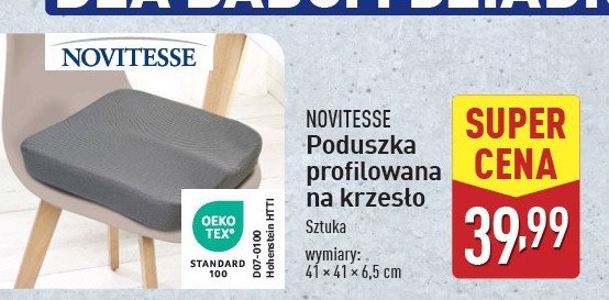 Poduszka na krzesło 41 x 41 x 6.5 cm Novitesse promocja w Aldi