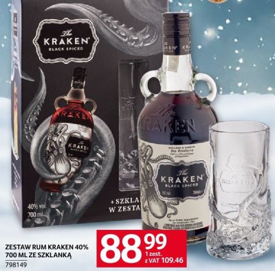 Zestaw rum Kraken 40% 700 ml ze szklanką promocja w Selgros