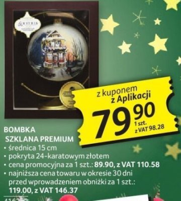 Bombka szklana premium promocja w Selgros