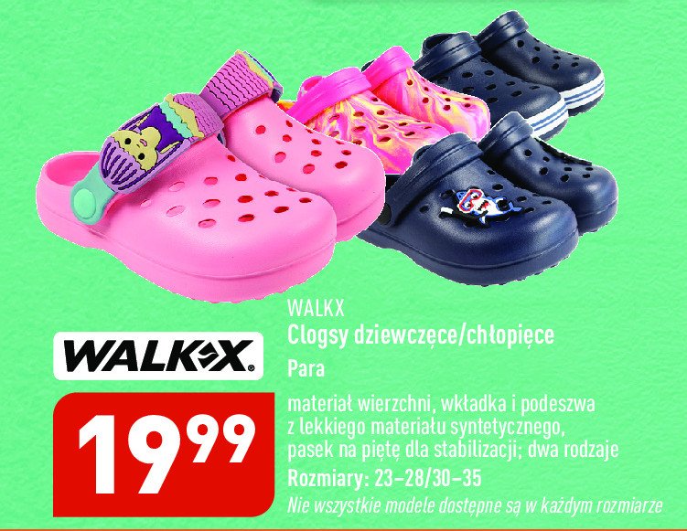 Clogsy chłopięce 30-35 Walkx promocja