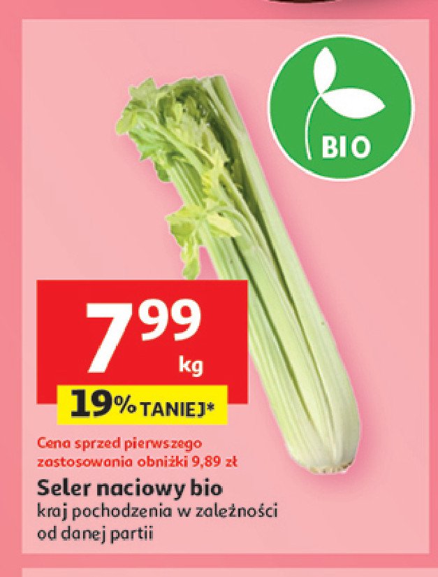 Seler naciowy bio promocja w Auchan