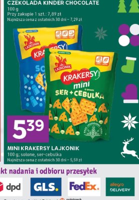 Mini krakersy Lajkonik sołone, ser-cebulka promocja w Stokrotka