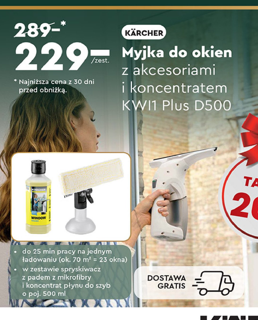 Myjka do okien wv2 plus d500 z koncentratem Karcher promocja