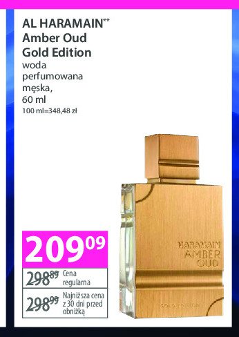 Woda perfrumowana AL HARAMAIN AMBER OUD GOLD EDITION promocja