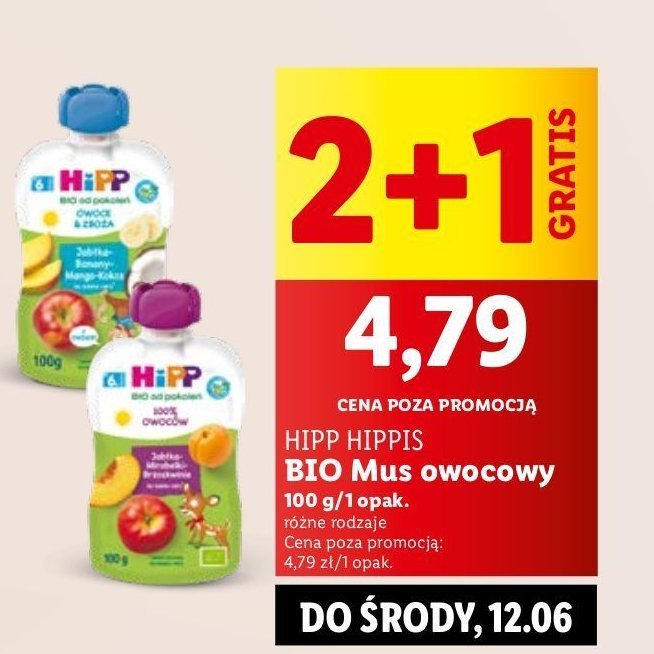 Mus owocowy mango-jabłko-banan HIPP ORGANIC promocja