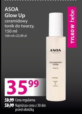 Tonik ceramidowy ASOA Glow Up do twarzy promocja w Hebe
