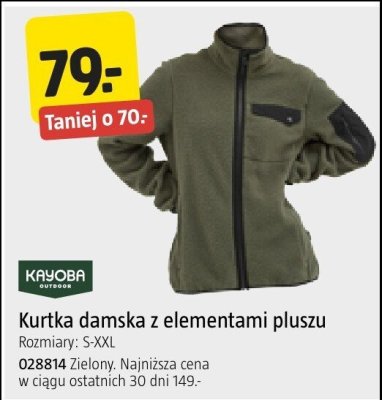 Kurtka damska z elementami pluszu KAYOBA Rozmiary: S-XXL Zielony promocja w Jula