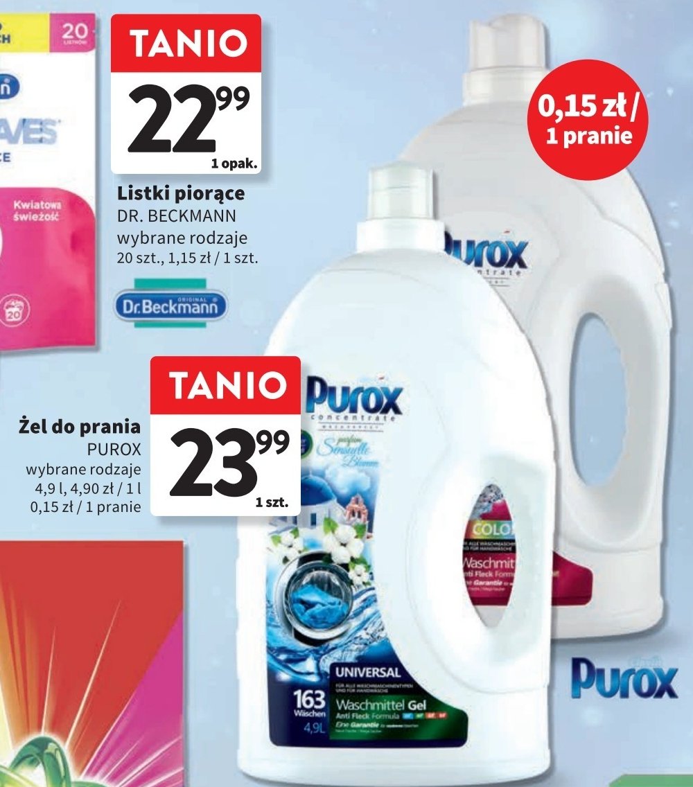 Perfumowany żel do prania universal Purox promocja w Intermarche