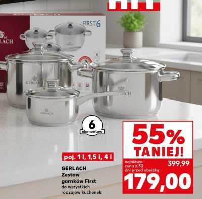 Zestaw garnków GERLACH First 6 elementów promocja w Kaufland