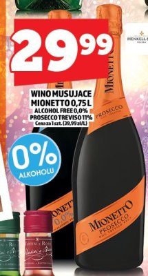 Wino musujące Mionetto 0,75L promocja w TOPAZ