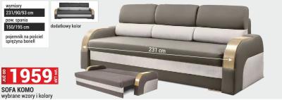 Sofa Komo 231/90/93 cm promocja w Merkury Market