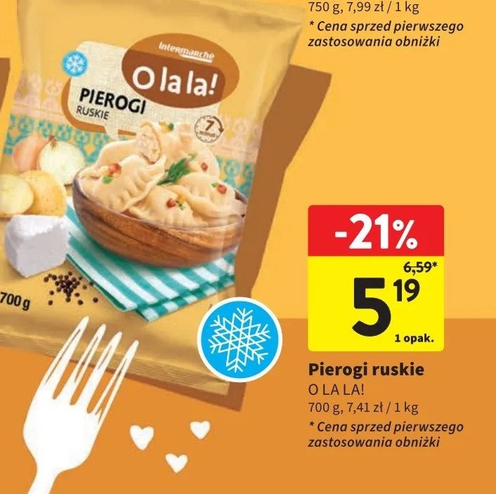 Pierogi ruskie O la la! promocja w Intermarche