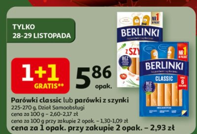 Parówki classic lub parówki z szynki 225-270 g, Dział Samoobsługi promocja w Auchan