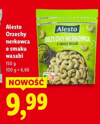 Orzechy nerkowca o smaku wasabi Alesto promocja w Lidl