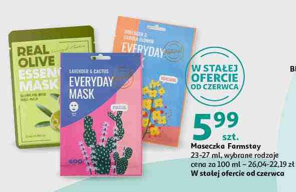 Maseczka w płachcie real olive FARMSTAY promocja