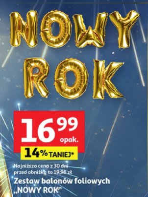 Zestaw balonów foliowych NOWY ROK promocja w Auchan