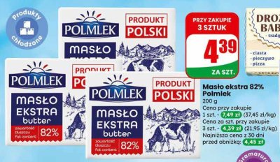 Masło ekstra 82% Polmlek promocja w Dino