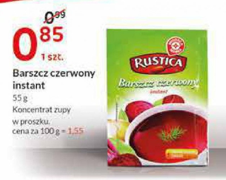 Barszcz czerwony instant Wiodąca marka rustica promocja