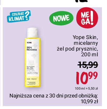 Micelarny żel pod prysznic water fruits Yope skin progress promocja