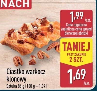 Ciastko warkocz klonowy promocja w Aldi