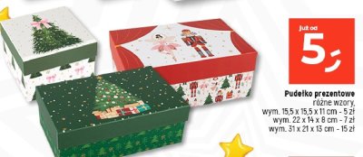 Pudełko prezentowe różne wzory, wym. 15,5 x 15,5 x 11 cm - 5 zł, wym. 22 x 14 x 8 cm - 7 zł, wym. 31 x 21 x 13 cm - 15 zł promocja w Dealz