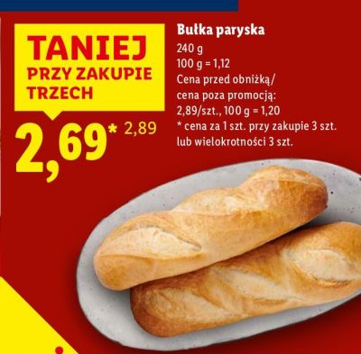 Bułka paryska 240g promocja w Lidl