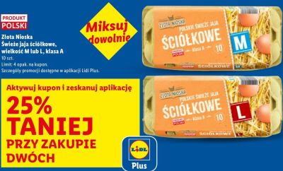 Jajka Złota Nioska Świeże jaja ściółkowe wielkość M, klasa A promocja w Lidl
