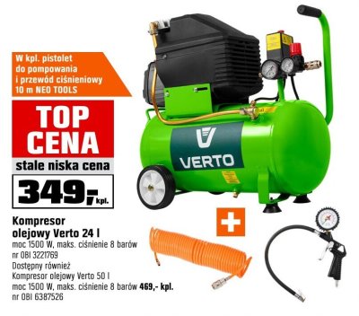 Kompresor olejowy Verto 50 l maks. ciśnienie 8 barów promocja w OBI
