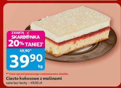 Ciasto kokosowe z malinami promocja w Auchan