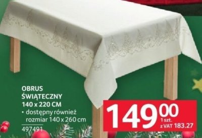 Obrus świąteczny 140x220 cm promocja w Selgros