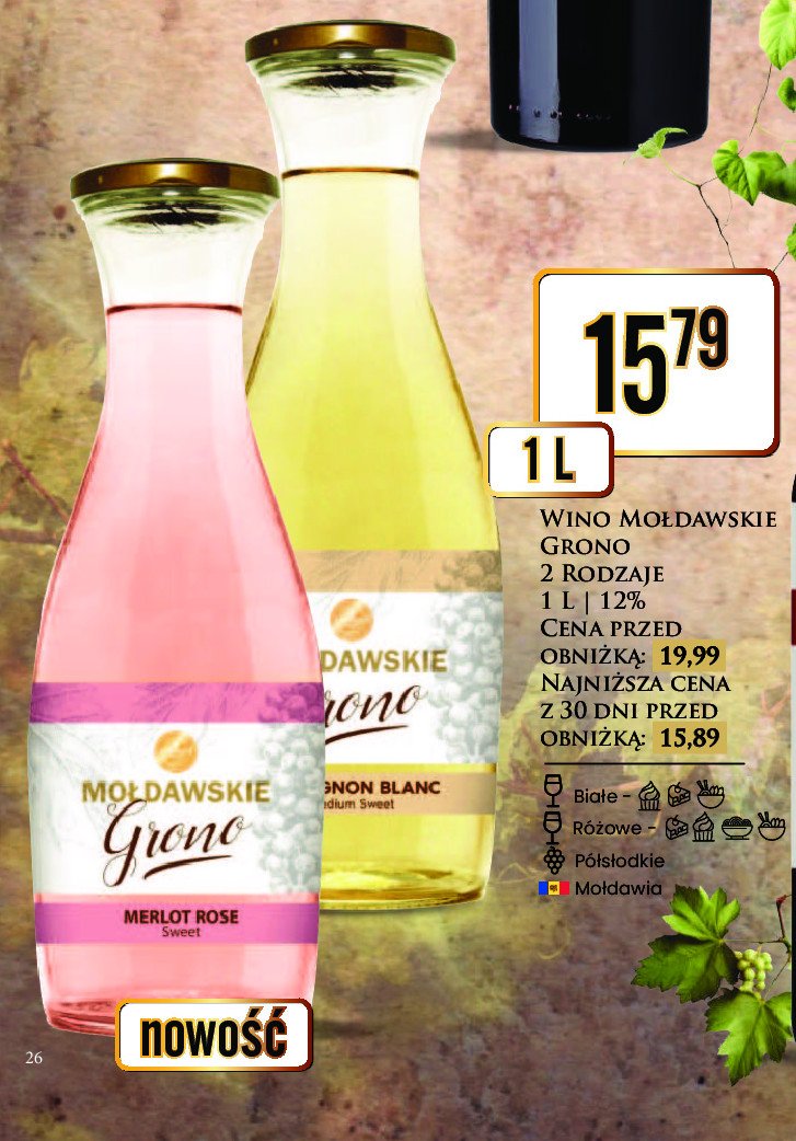 Wino Mołdawskie grono promocja w Dino