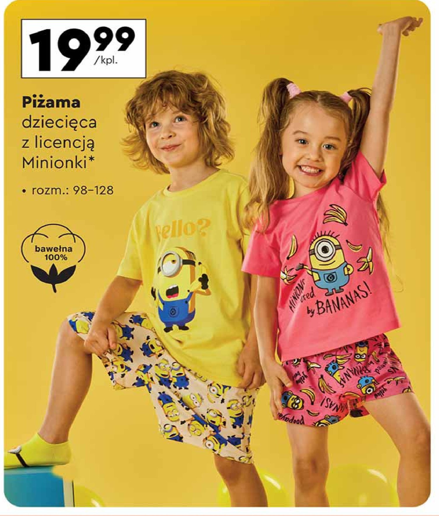 Piżama dziecięca minions rozm. 98-128 cm promocja