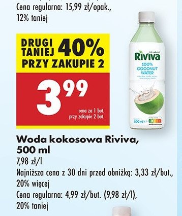 Woda kokosowa Riviva promocja w Biedronka