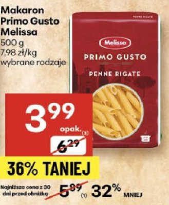 Makaron Primo Gusto Melissa 500 g promocja w Delikatesy Centrum