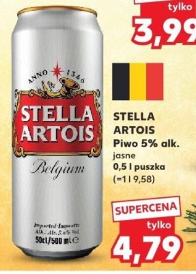 Piwo Stella Artois 5% alk. jasne promocja w Kaufland