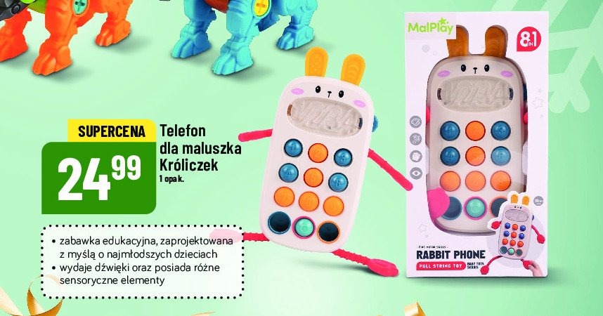 Telefon króliczek Malplay promocja w POLOmarket