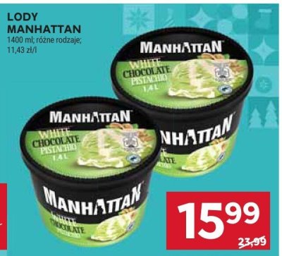 Lody Manhattan różne rodzaje promocja w Stokrotka