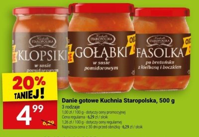 Danie gotowe Kuchnia Staropolska 500g - Klopsiki/Gołąbki/Fasolka promocja w Twój Market