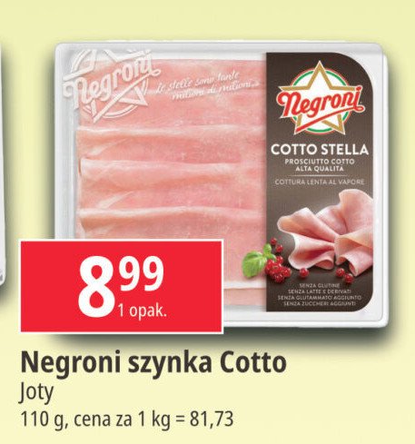 Szynka cotto stella NEGRONI promocja