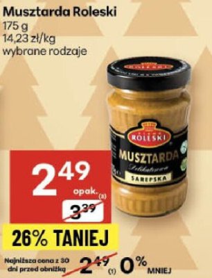 Musztarda Roleski wybrane rodzaje promocja w Delikatesy Centrum