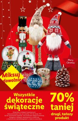 Wszystkie dekoracje świąteczne drugi -70% promocja w Lidl
