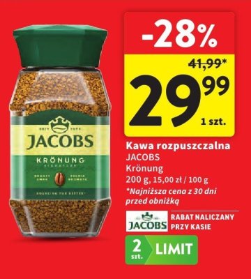 Kawa rozpuszczalna Jacobs Krönung promocja w Intermarche