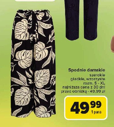 Spodnie damskie letnie szerokie s-xl promocja w Carrefour