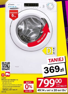 Pralka CANDY CS4 1062DE/1-S 6 kg 1500 obr./min promocja w Selgros