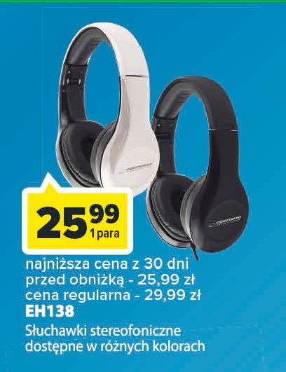 S艂uchawki czarne eh138k Esperanza promocja