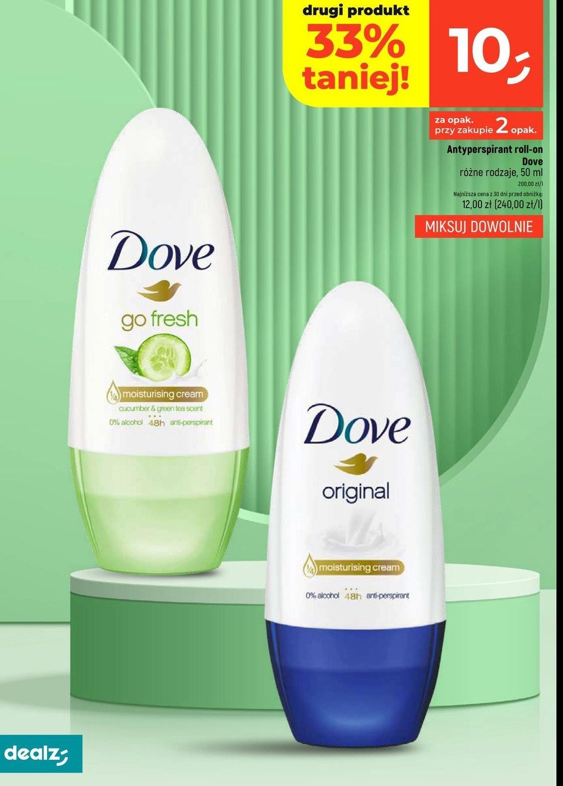 Dezodorant cucumber & green tea Dove go fresh promocja