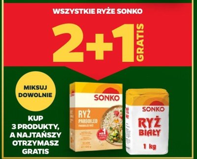 Wszystkie ryże Sonko 2+1 GRATIS promocja w Netto