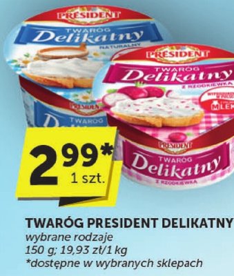 Twaróg President Delikatny wybrane rodzaje 150 g promocja w Groszek