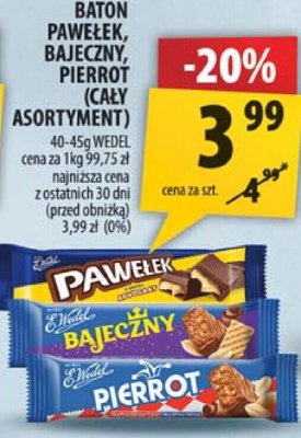 Baton Pawelek mleczny, bajeczny (cały asortyment) promocja w Arhelan