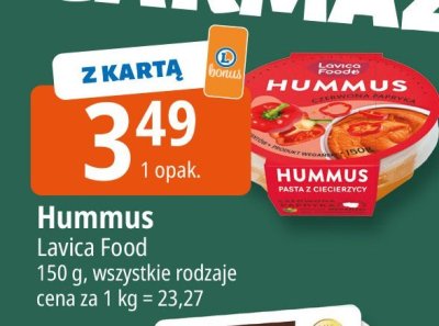Hummus Lavica Food promocja w Leclerc